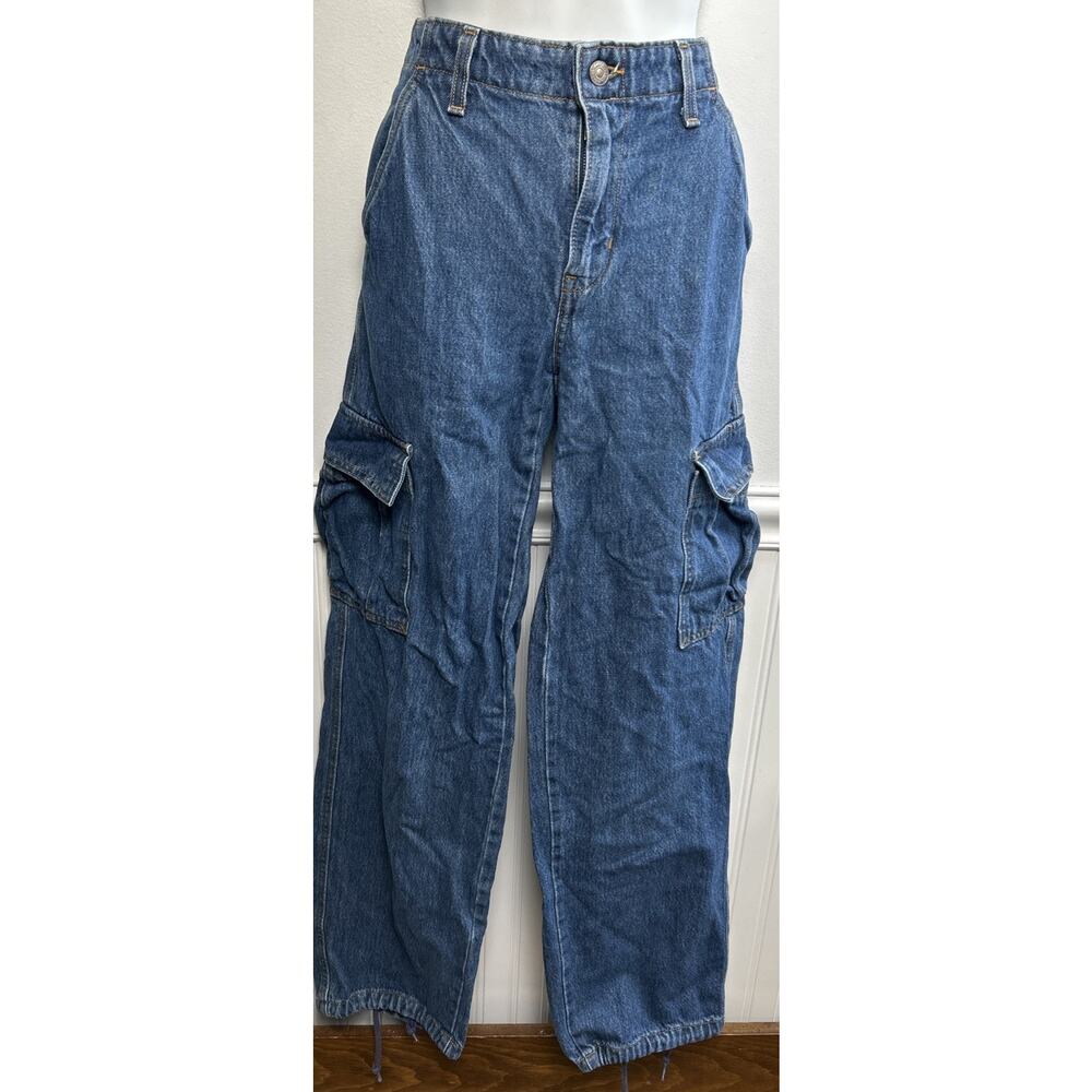 Levi's ‘94 Baggy Jeans Womens 24x28 Wide Leg Cargo Pocket Drawstring Hem Cotton